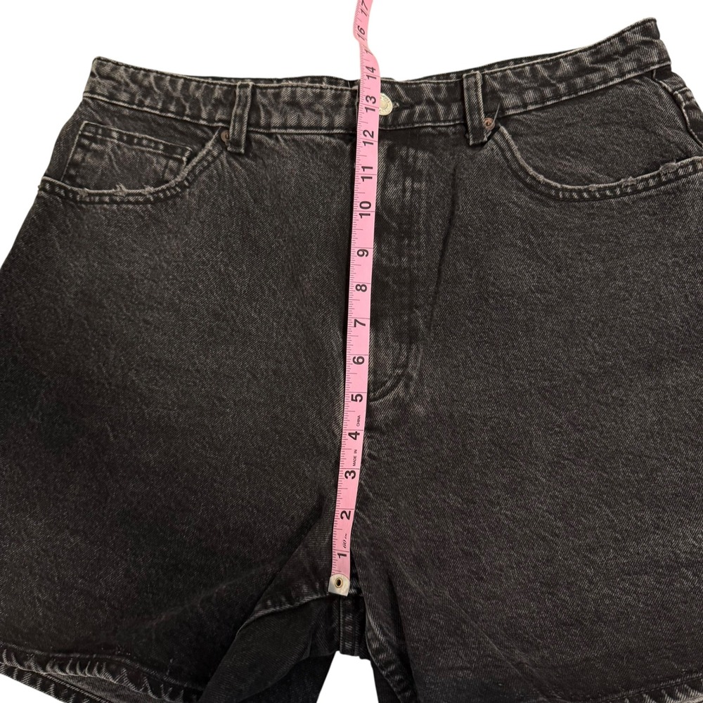 Zara | High Waisted Faded Black Denim Shorts Cotton Size US 14 - Picture 11 of 12